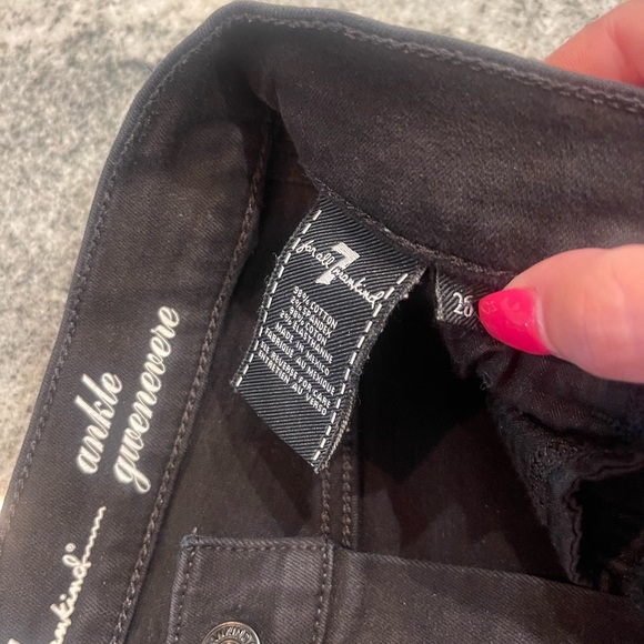 7 For All Mankind Black Skinny Jeans with Tapered Legs - Picture 3 of 5